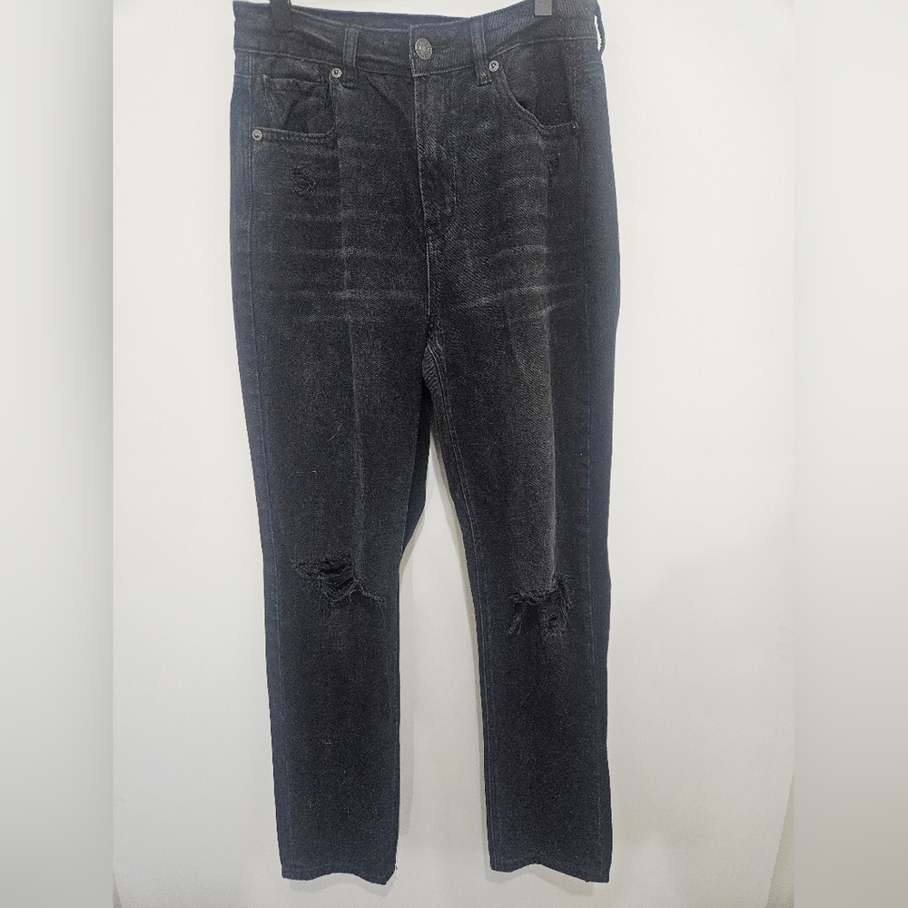American Eagle Outfitters Black Straight Leg Mom Jeans Size 4L
